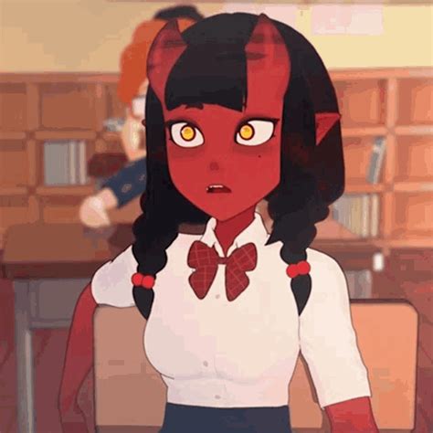 meru the succubus gif|Meru Succubus Thinking GIF 